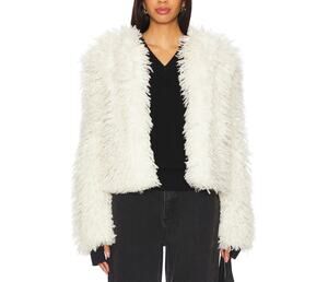 Sam Shaggy White Kiki Jacket Size S